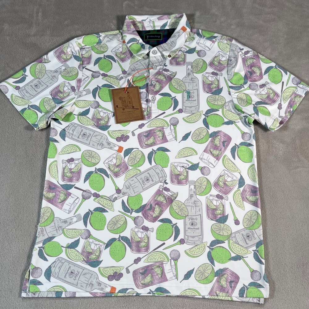 William Murray Titos Golf Polo Shirt Men's Size Medium Multicolor Cocktail NWT